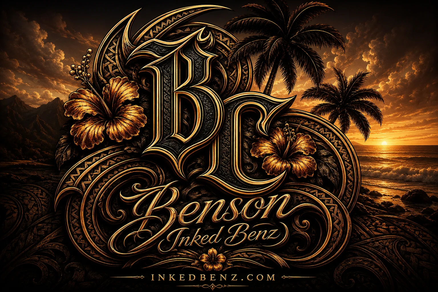 Benson Carlos (Inked Benz) — Polynesian tattoo specialist with 30 years experience · TNT Tattoo Aiea, Hawaii · black-and-grey realism